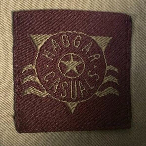 Haggar Casuals Button Up Shirt Men's Large Brown Denim-Lined Collar 90's VTG - Picture 3 of 7